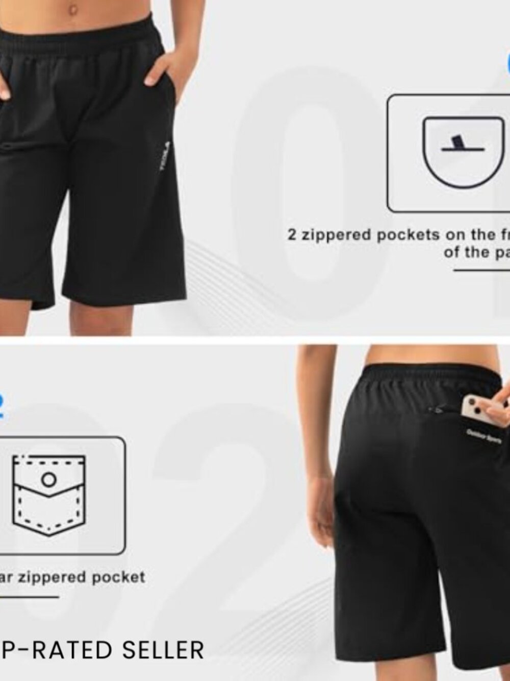 Lightweight Quick Dry Cargo Shorts Hiking Camping Travel Athletic Active Wear - Picture 2 of 7